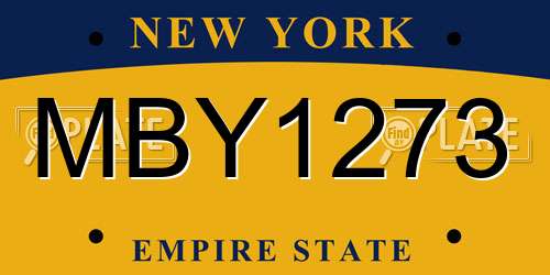 MBY1273 New York License Plate