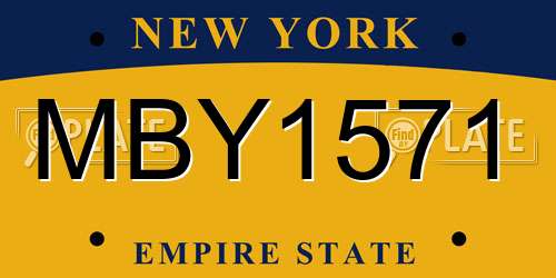 MBY1571 New York License Plate