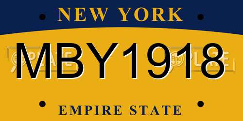 MBY1918 New York License Plate