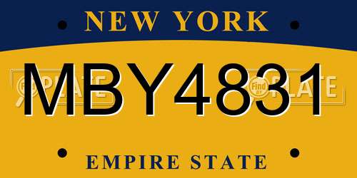 MBY4831 New York License Plate