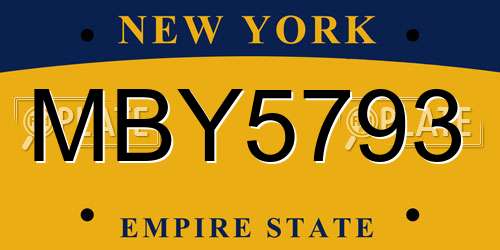 MBY5793 New York License Plate