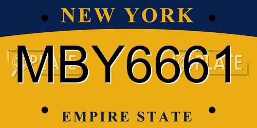 MBY6661 New York License Plate