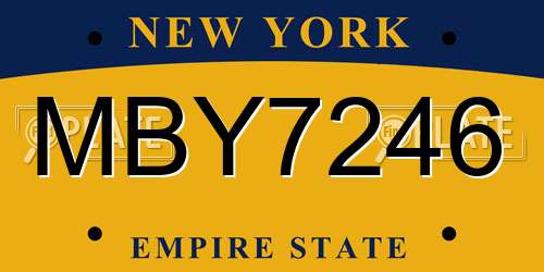 MBY7246 New York License Plate