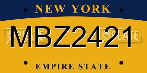 MBZ2421 New York License Plate