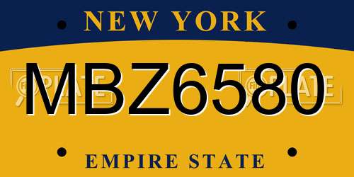 MBZ6580 New York License Plate