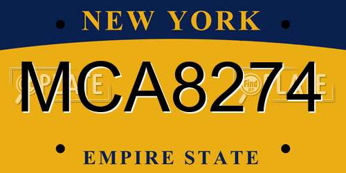 MCA8274 New York License Plate