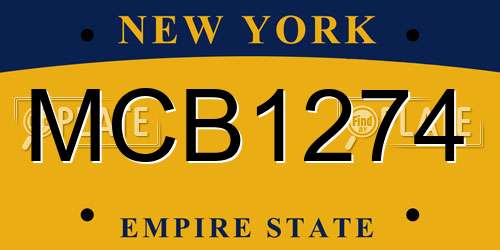 MCB1274 New York License Plate