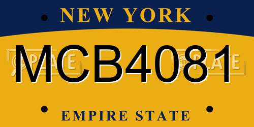 MCB4081 New York License Plate