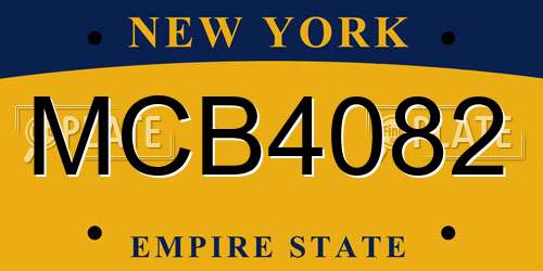 MCB4082 New York License Plate