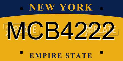 MCB4222 New York License Plate