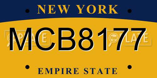 MCB8177 New York License Plate