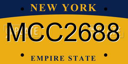MCC2688 New York License Plate
