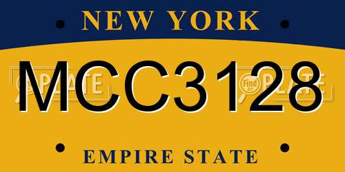 MCC3128 New York License Plate