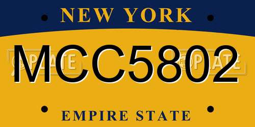 MCC5802 New York License Plate