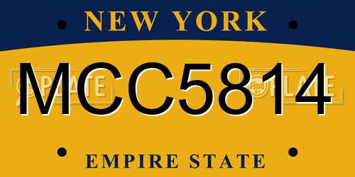MCC5814 New York License Plate