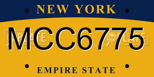 MCC6775 New York License Plate