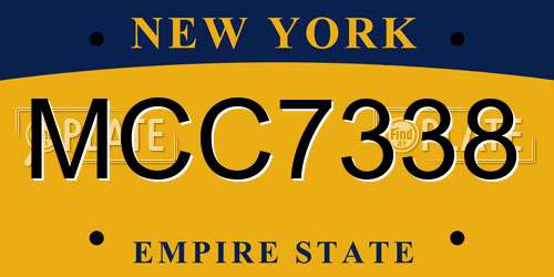MCC7338 New York License Plate