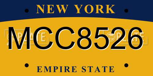MCC8526 New York License Plate