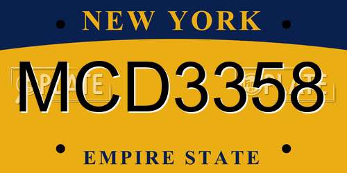 MCD3358 New York License Plate