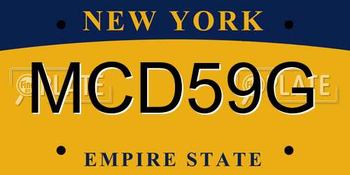 MCD59G New York License Plate