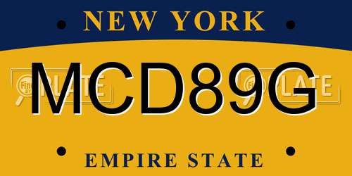 MCD89G New York License Plate