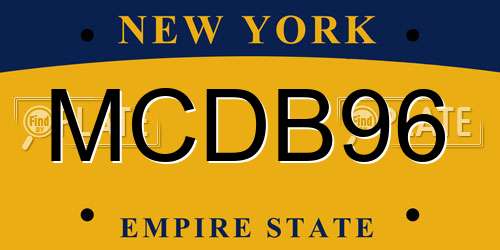 MCDB96 New York License Plate