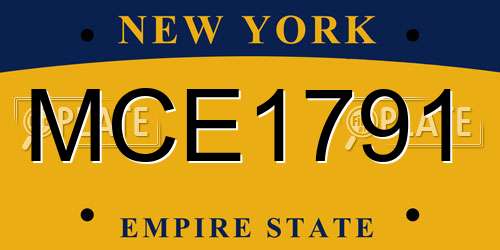 MCE1791 New York License Plate