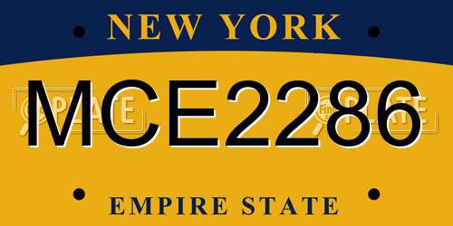 MCE2286 New York License Plate