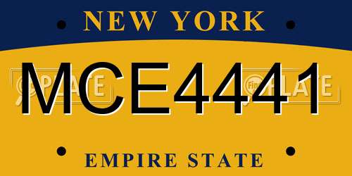 MCE4441 New York License Plate