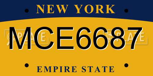 MCE6687 New York License Plate