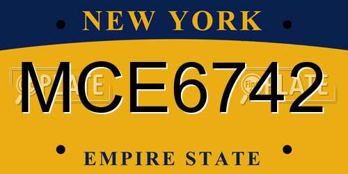 MCE6742 New York License Plate