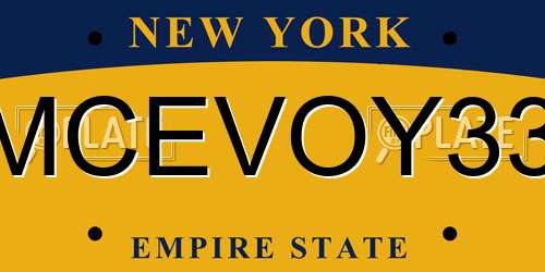 MCEVOY33 New York License Plate