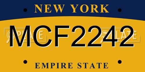 MCF2242 New York License Plate