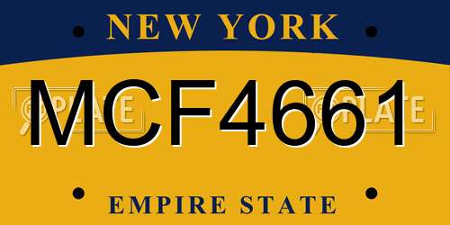 MCF4661 New York License Plate
