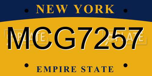 MCG7257 New York License Plate