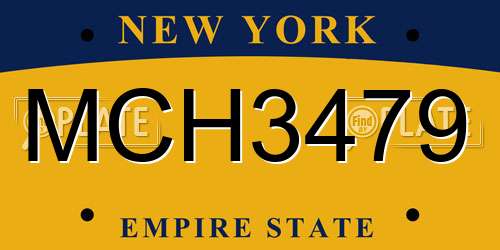 MCH3479 New York License Plate