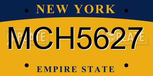 MCH5627 New York License Plate