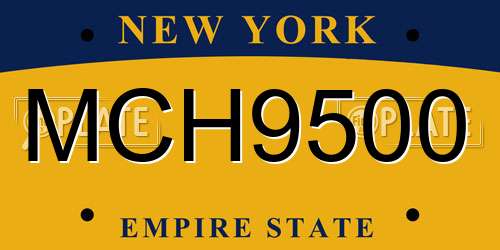 MCH9500 New York License Plate