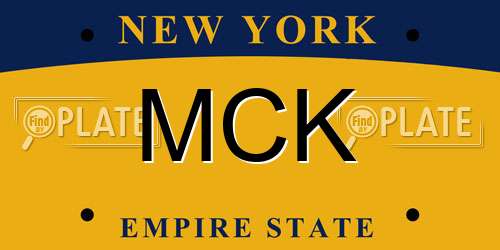 MCK New York License Plate
