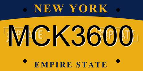 MCK3600 New York License Plate