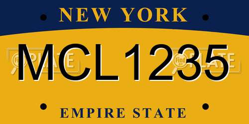 MCL1235 New York License Plate