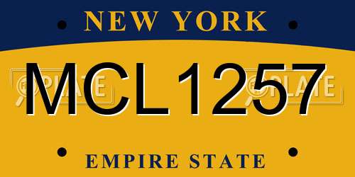 MCL1257 New York License Plate