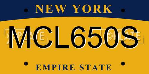MCL650S New York License Plate