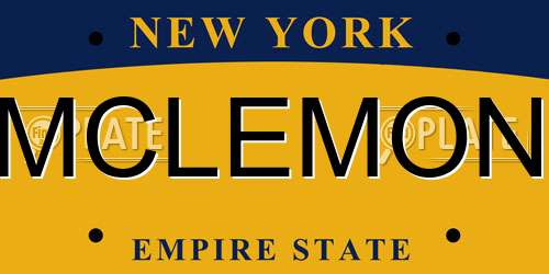 MCLEMON New York License Plate