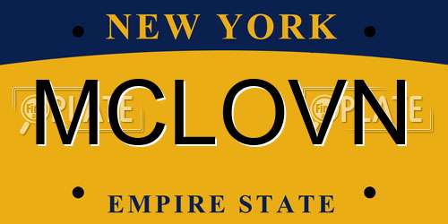 MCLOVN New York License Plate