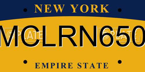 MCLRN650 New York License Plate