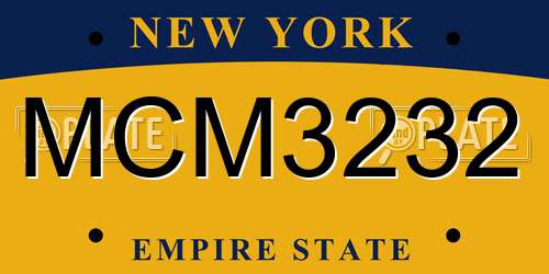 MCM3232 New York License Plate