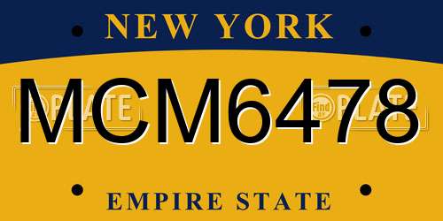 MCM6478 New York License Plate