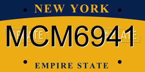 MCM6941 New York License Plate