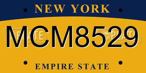 MCM8529 New York License Plate